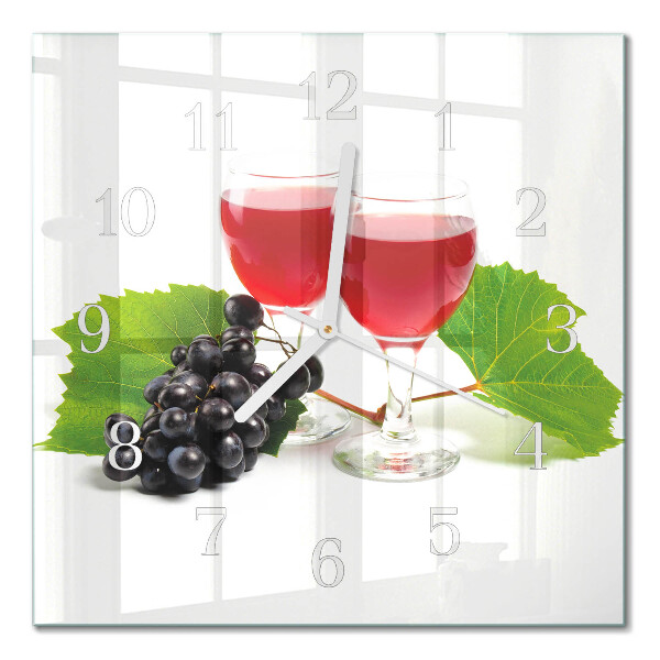 Square kitchen clock Grapes for wine
