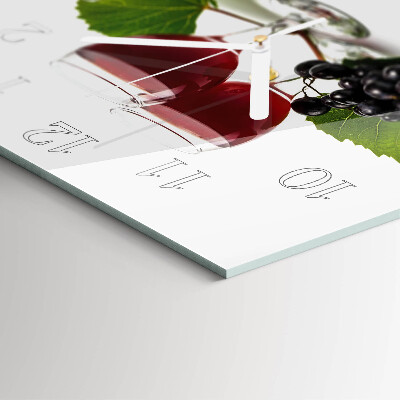 Square kitchen clock Grapes for wine