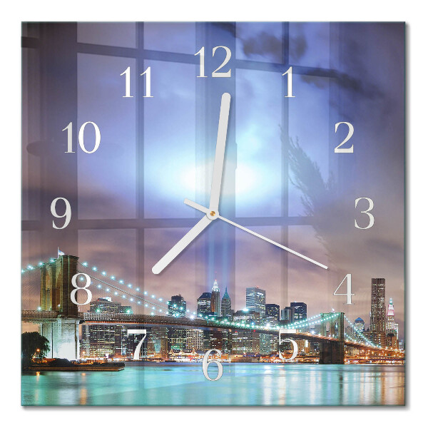 Glass clock square Night horizon