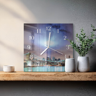 Glass clock square Night horizon