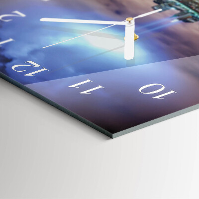 Glass clock square Night horizon