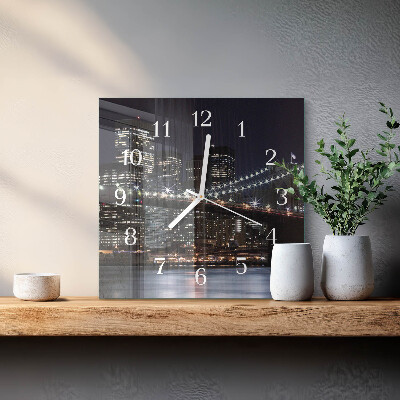 Glass wall clock square Horizon