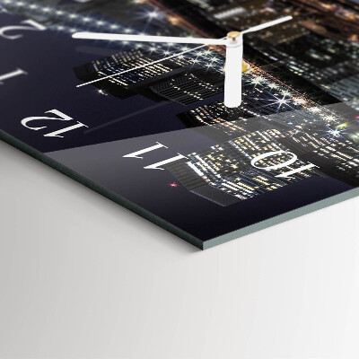 Glass wall clock square Horizon