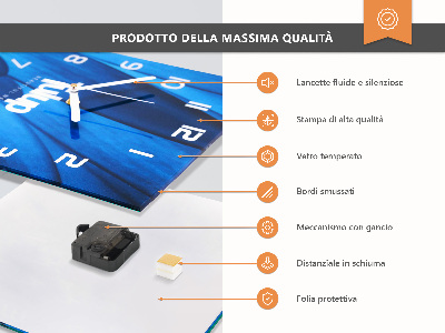 Square kitchen clock Daisies