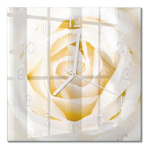 Square wall clock Rose