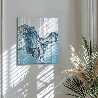Glass clock square Water