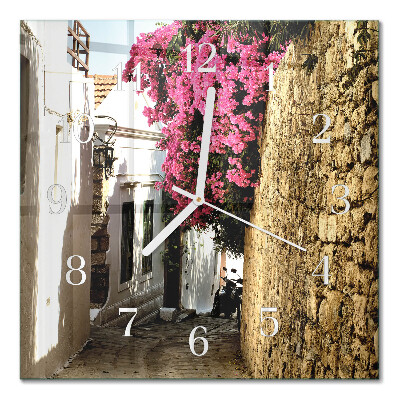 Glass clock square Flower alley