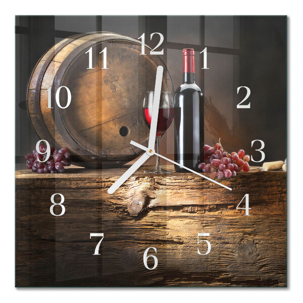 Square wall clock Grapes for wine