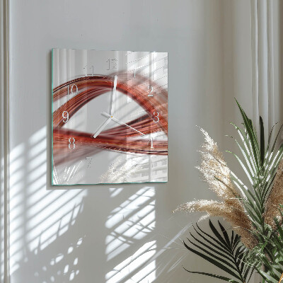 Glass wall clock square Abstract lines