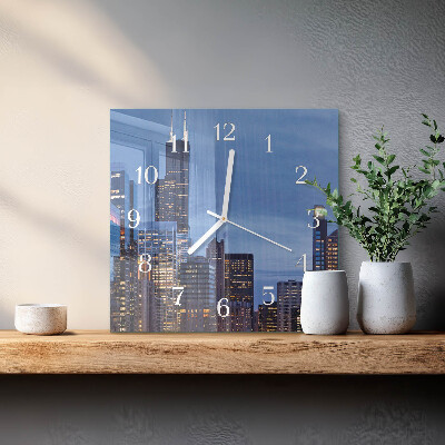 Glass clock square Horizon