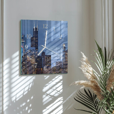 Glass clock square Horizon