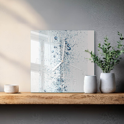 Glass clock square Water