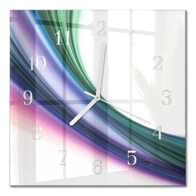 Glass wall clock square Abstract lines