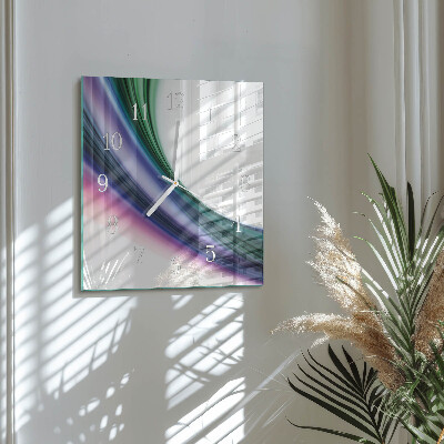Glass wall clock square Abstract lines