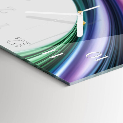 Glass wall clock square Abstract lines