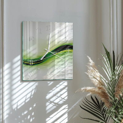 Glass clock square Abstract lines
