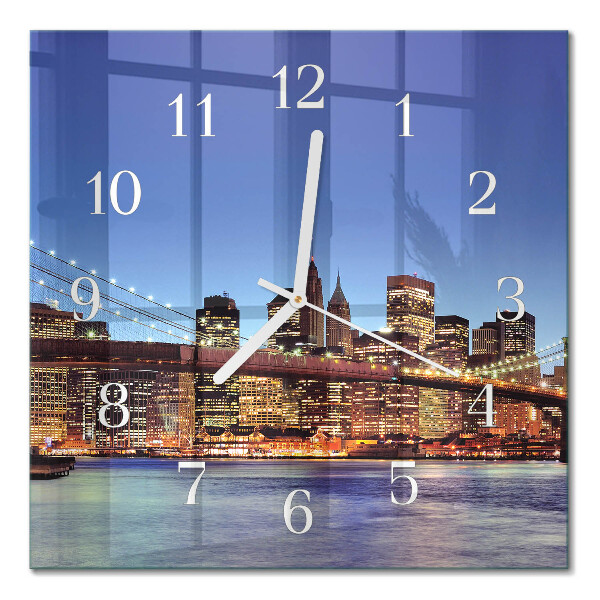 Square wall clock Horizontal bridge