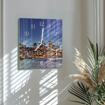 Square wall clock Horizontal bridge