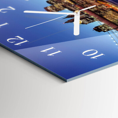 Square wall clock Horizontal bridge