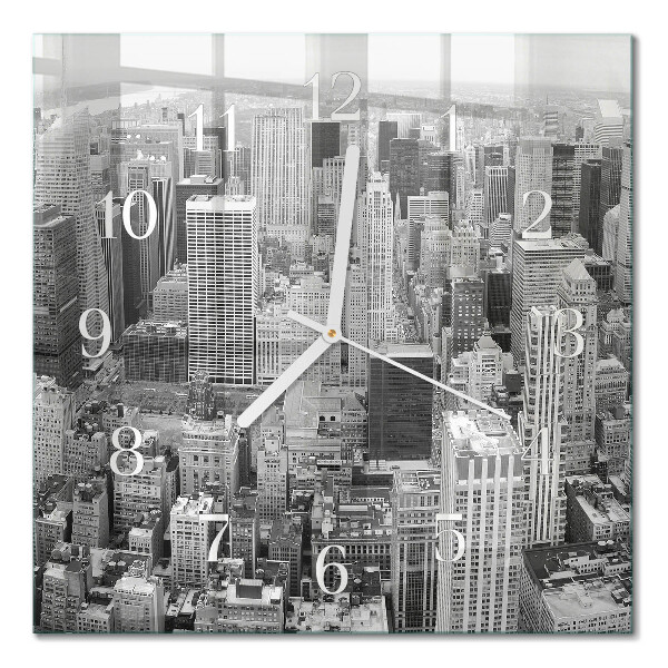 Glass wall clock square Horizon