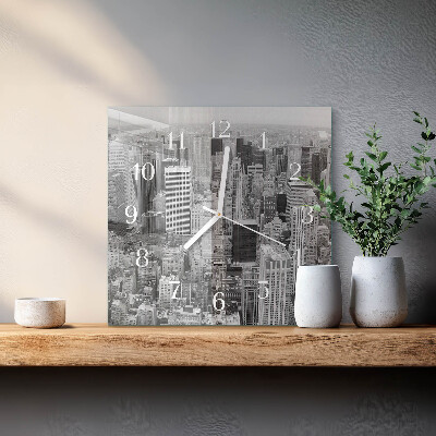 Glass wall clock square Horizon