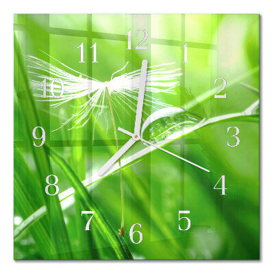 Square kitchen clock Grass
