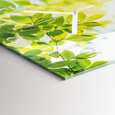 Square kitchen clock Leaves