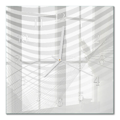 Glass wall clock square Abstract lines