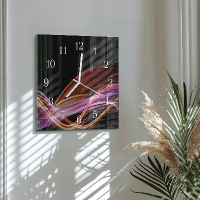 Square kitchen clock Abstract art