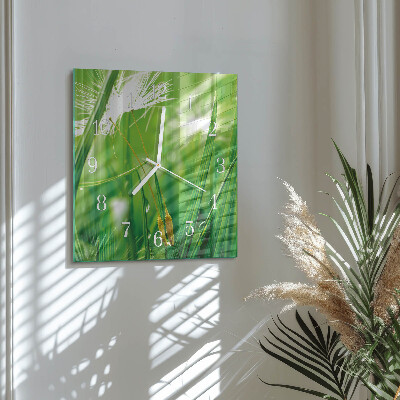 Square wall clock Grass