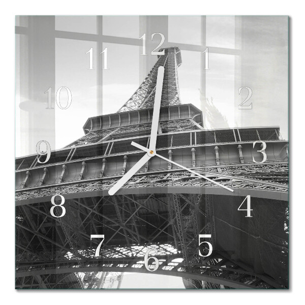 Square kitchen clock Eiffel tower paris