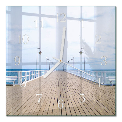 Glass clock square Pier