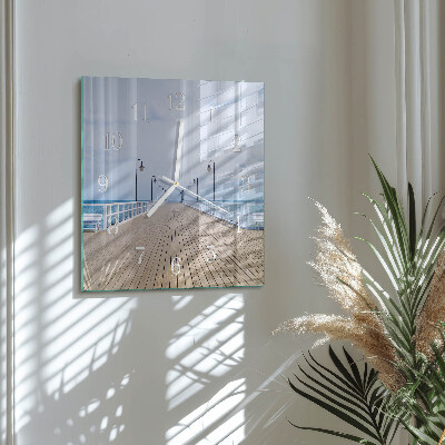 Glass clock square Pier