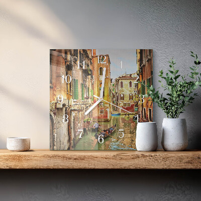 Square kitchen clock Venetian boat