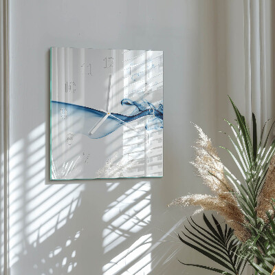 Glass wall clock square Abstract smoke