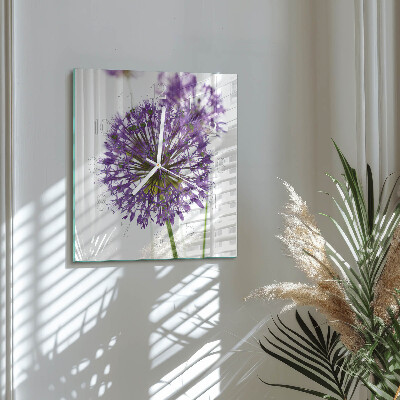 Square kitchen clock Flower