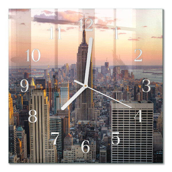 Glass clock square Horizon