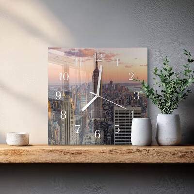 Glass clock square Horizon