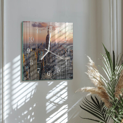Glass clock square Horizon