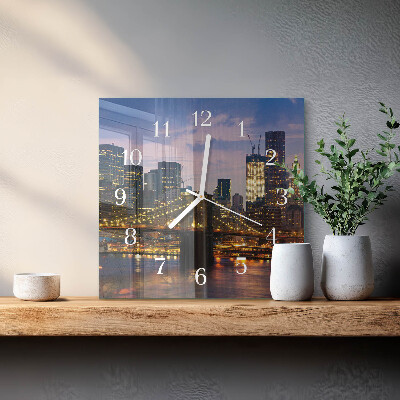 Square wall clock Horizontal bridge