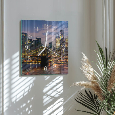 Square wall clock Horizontal bridge