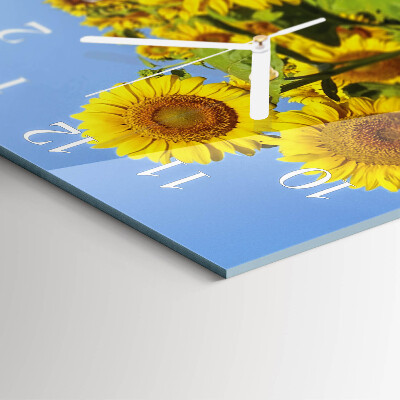 Square kitchen clock Sunflowers