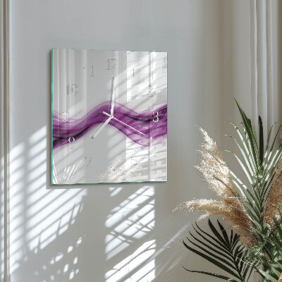 Glass clock square Abstract lines