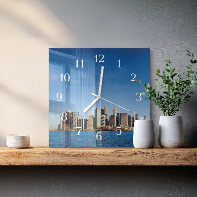 Glass wall clock square Horizon