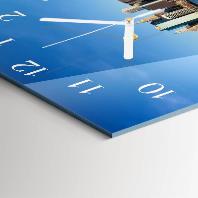 Glass wall clock square Horizon