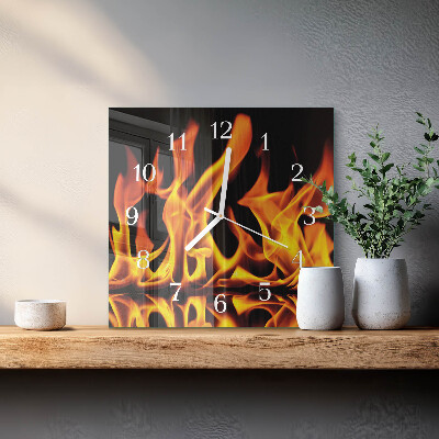 Square kitchen clock Fire