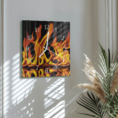Square kitchen clock Fire