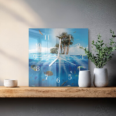 Square kitchen clock Fish island