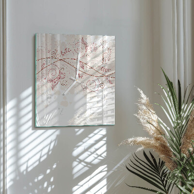 Square wall clock Floristic art