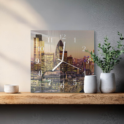 Glass wall clock square London
